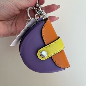 NWT Coach CL456 Mini Saddle Bag Charm In Colorblock